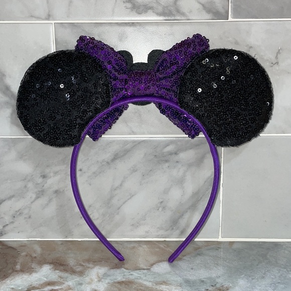 Disney Inspired Mickey as Jack Skellington Minnie Sequin Ears Headband NBC NEW - Picture 7 of 9